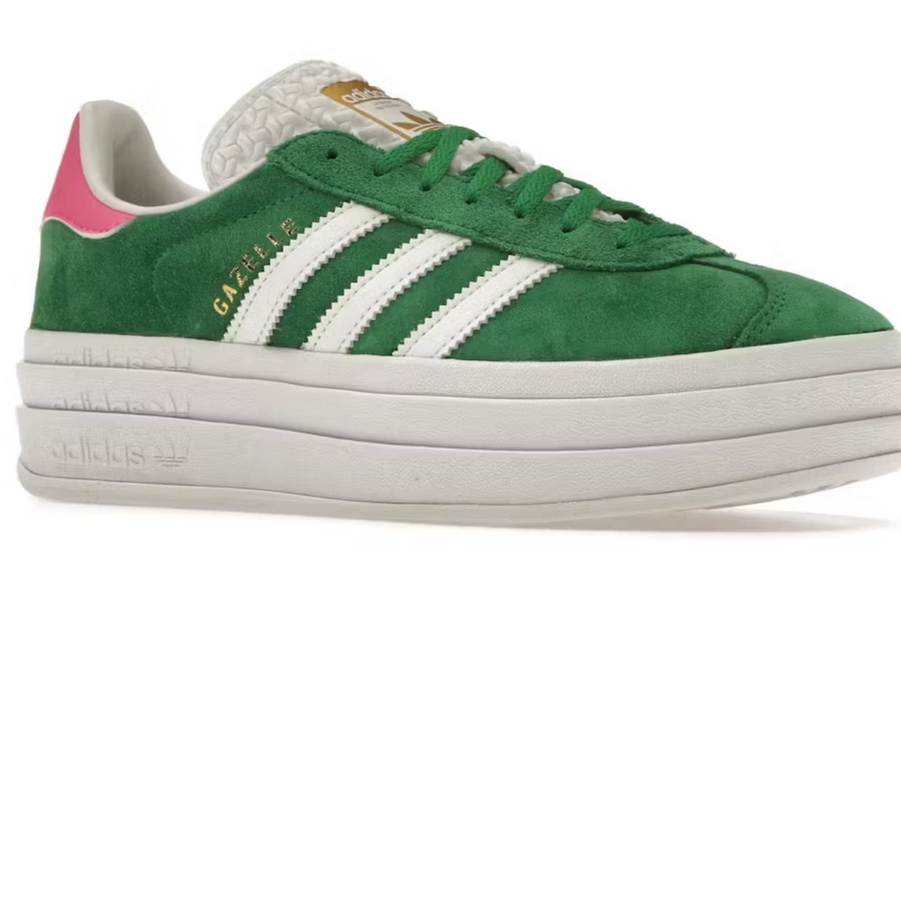 Adidas Gazelle Bood in Green Platform Sneakers Used w Box